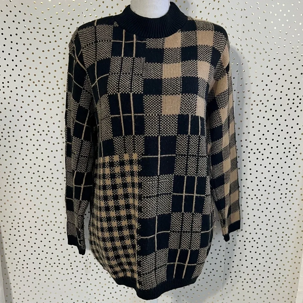 Vintage Mixed Plaid 90's Sweater